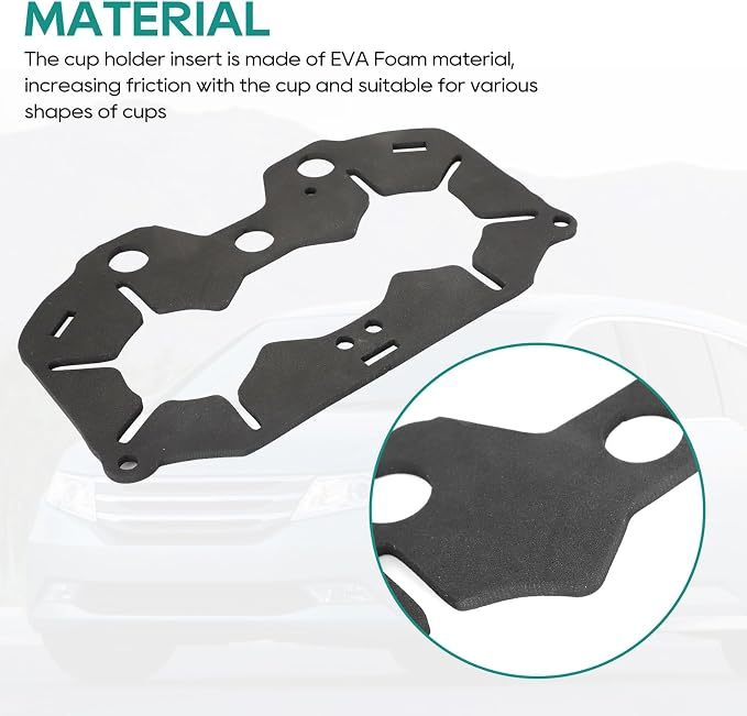 Cup Holder Insert for Honda Odyssey 2011-2017, 6 mm | EVA Foam, Dual Cup Holder, 6 mm Thickness, Interior Accessory