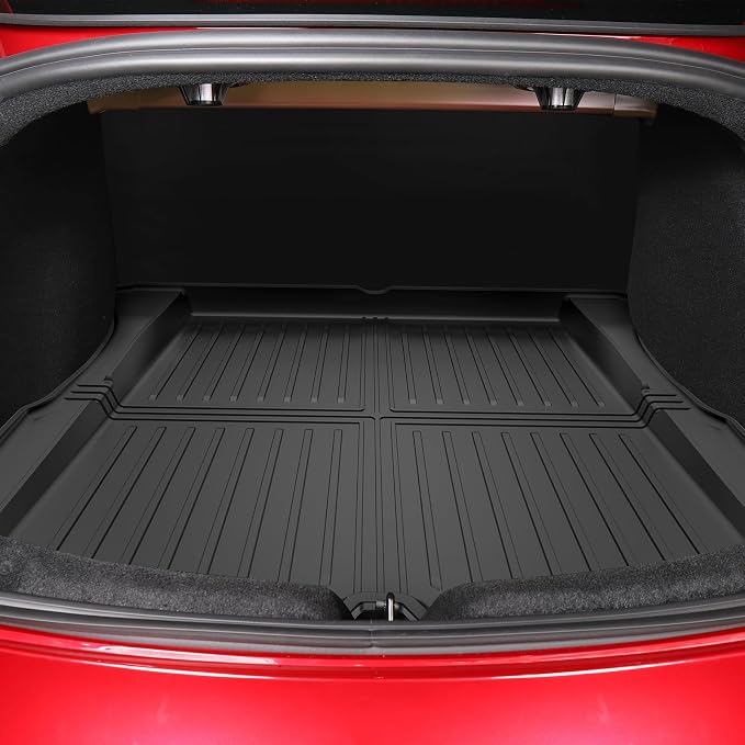 6-PCS All-Weather TPE Floor Mats Compatible with 2024-2026 Model 3 Highland | Flexible, waterproof, stain-proof, anti-slip, easy-clean interior guards