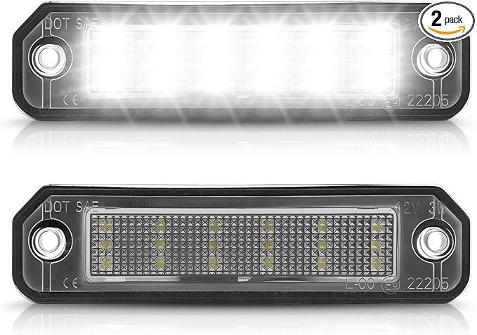 LESAUCE LED License Plate Light for 1992-1995 Honda Civic Hatchback, for 1996-1998 Civic Sedan, for 1996-2000 Civic Coupe, 6000K White, IP68 Waterprooof, Pack of 2
