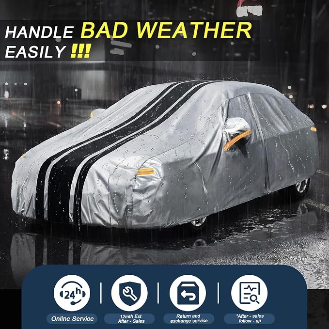 Car Cover Custom Fit for Toyota Avalon/Mirai, Chrysler 300, | Waterproof All Weather for Automobiles Full Exterior Cover Rain Sun Snow UV Protector.