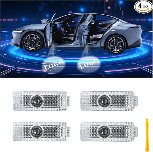 Car Door Lights Logo Projector Puddle Lights Compatible with 3 4 5 7 X1 X4 X5 E70 E71 E72 F30 Series Accessories, No Fade 4K-HD Car Welcome Lights(4 Pack)