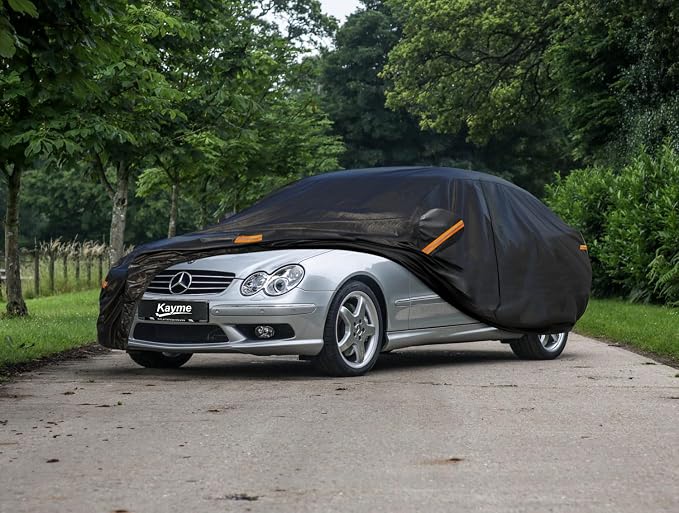 Kayme 7 Layers Car Cover Custom Fit for Mercedes Benz CLK 200 280 320 350 430 500 (1997-2009) Waterproof All Weather for Automobiles, Outdoor Full Cover Rain Sun UV Protection.