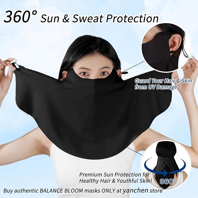 UV Sun Protection Face Mask with Neck Coverage UPF 50+ Face Shield Breathable Design for Summer Outdoor Activities