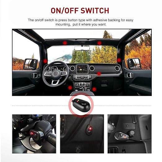 Nilight 16AWG Off-Road LED Light Bar Wiring Harness Kit 12V Relay On/Off Rocker Switch -2 Leads,2 Years Warranty