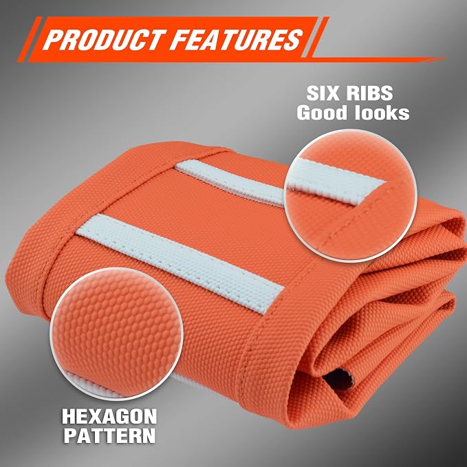 Dirt Bike Seat Cover - White Stripe Universial Seat Cover for Dirt Bike - Motorcycle Motorcross Enduro Seat Covers (Orange)