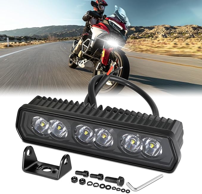 6 Inch CREE LED Light Bar, SWATOW INDUSTRIES 6" Spot LED Pods Bumper Mounts Work Lights Waterproof Fog Lights for Dirt Bike Pit Bike E-Bike Motorcycle ATV UTV RZR Can-am x3 Truck Off Road