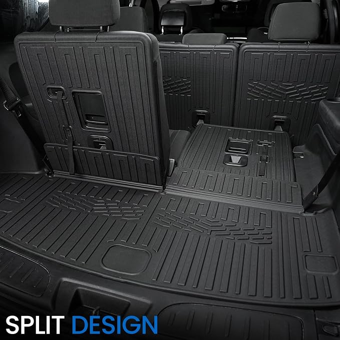 Floor Mats Set for 2016-2026 Dodge Durango (Only for 7 Seats with Bench Seats), All Weather TPE Backrest Mat Trunk Mat Cargo Liner Door Sill Guards Accessories