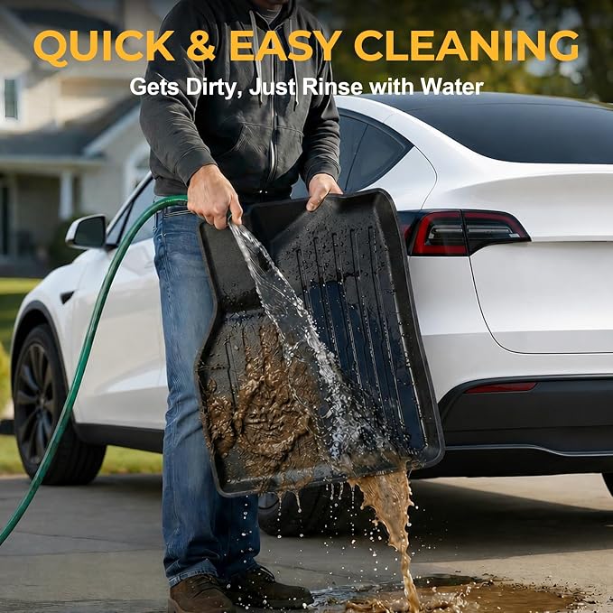Floor Mats for 2024-2021 Tesla Model Y, Full Coverage All Weather Floor Mat Cargo Liner Trunk Mat Frunk Backrest Mats Accessories (Not fit 7Seat & Juniper)