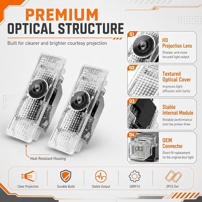2pcs Car Door Lights Logo Projector,Dual Plug Puddle Lights Ghost 3D Shadow Light Car Welcome Lights Compatible with1/3/4/5/6/7/x1/x2/x3/x4/x5/x6/x7/M/Series Car Accessories (for-M)