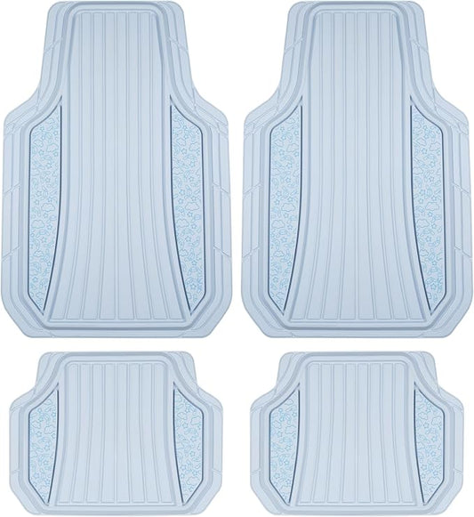 Cinnamoroll Car Mats 4pc Floor Mats for Cars Trucks SUVs Blue Car Floor Mats for Women Men Accessories Rubber Heavy Duty Cute Non-Slip Always Front Rear Hello Kitty Cute Car Accessories Blue
