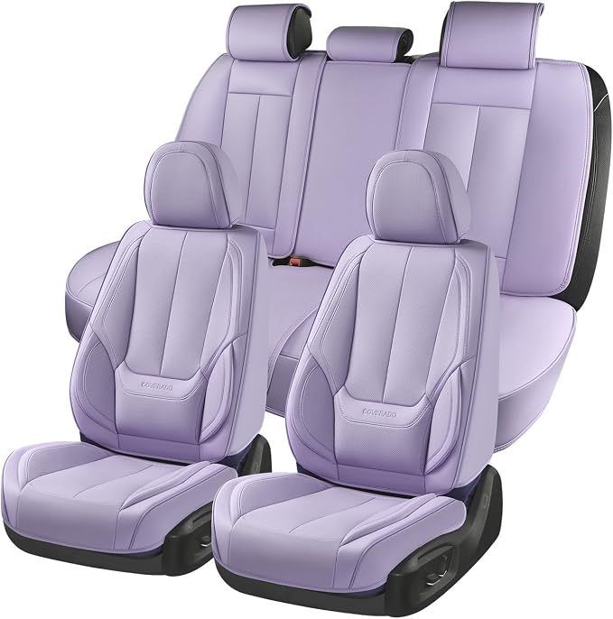Coverado Car Seat Covers, Seat Covers for Cars, Waterproof Leather Auto Seat Protectors, Leather Car Seat Cushion, Car Interiors Accessories Universal Fit for Most Cars