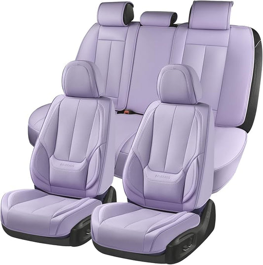 Coverado Car Seat Covers, Seat Covers for Cars, Waterproof Leather Auto Seat Protectors, Leather Car Seat Cushion, Car Interiors Accessories Universal Fit for Most Cars