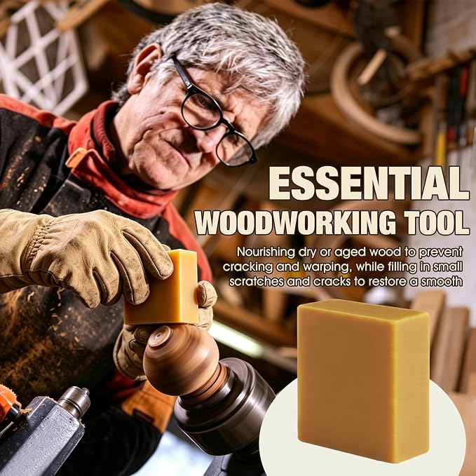 Carnauba Wax for Wood Rotary Buffing Wheel, Enhance Natural Grain | Pure Carnauba Wax Great for Crafts, Polishing and All Woodworking Projects, fills fine cracks, scratches, Easy to Apply, Safe