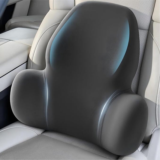 BABUR Memory Foam Lumbar Support Pillow for Car, Lower Back Pain Relief | Ergonomic Back Cushion for Car Seat, Promotes Better Posture, Relieve Pressure for Long Sitting, Sit Comfortably All Day