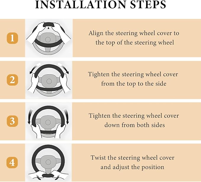 Boho Steering Wheel Cover, 15 Inch Coarse Flax Cloth Ethnic Style Anti-Slip Car Wheel Wrap, Universal Breathable Bohemian Steering Wheel Protector for Cars Vans Trucks (G)