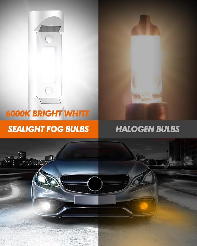 SEALIGHT 9007/HB5 LED Bulbs, 800% Off-Road Use Bulbs Powersports Light Bulbs, 9007 Driving Light LED, 6000k White, Plug-N-Play, Pack of 2