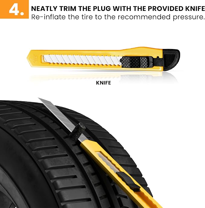 GRAND PITSTOP - Compact Tire Repair kit with Molle Storage Pouch. Heavy Duty Universal Tire Plug Kit, Easily Stores Inside Your UTV, ATV, Truck, Motorcycle