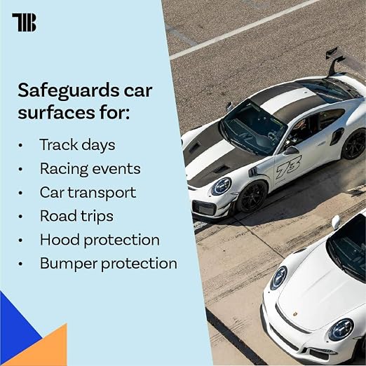 Track Tape for Cars - 6 inch x 1200" Roll, Made in USA, Temporary Paint Protection Film (PPF) for Road Trips and Car Transport, Clear Track Wrap Tape to Shield Vehicles from Rubber, Bugs, Debris
