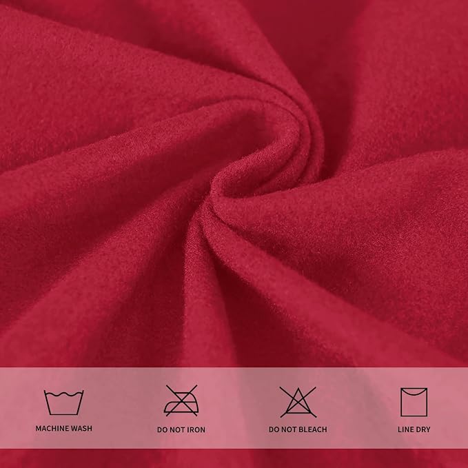 Easy-Going 100% Waterproof Seat Covers for Dining Room Chairs Set of 8, Stretch Chair Seat Slipcovers Protector Removable and Washable Kitchen Dining Chair Covers, Christmas Red