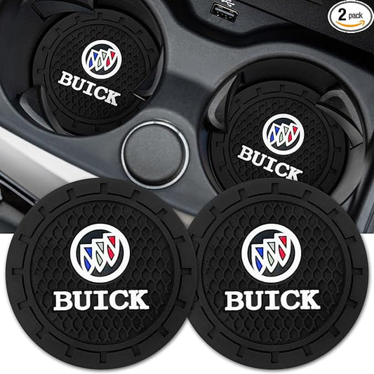 Car Cup Holder Coaster for Buick Universal Non-Slip Cup Holder Insert Coaster Car Interior Accessories,Black 2PCS