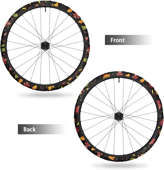 Maple Wheelchair Wheel Covers for Fall Non-Slip Wheelchair Accessories Tyre Covers Wear-Resistant Dustproof Holiday Decor