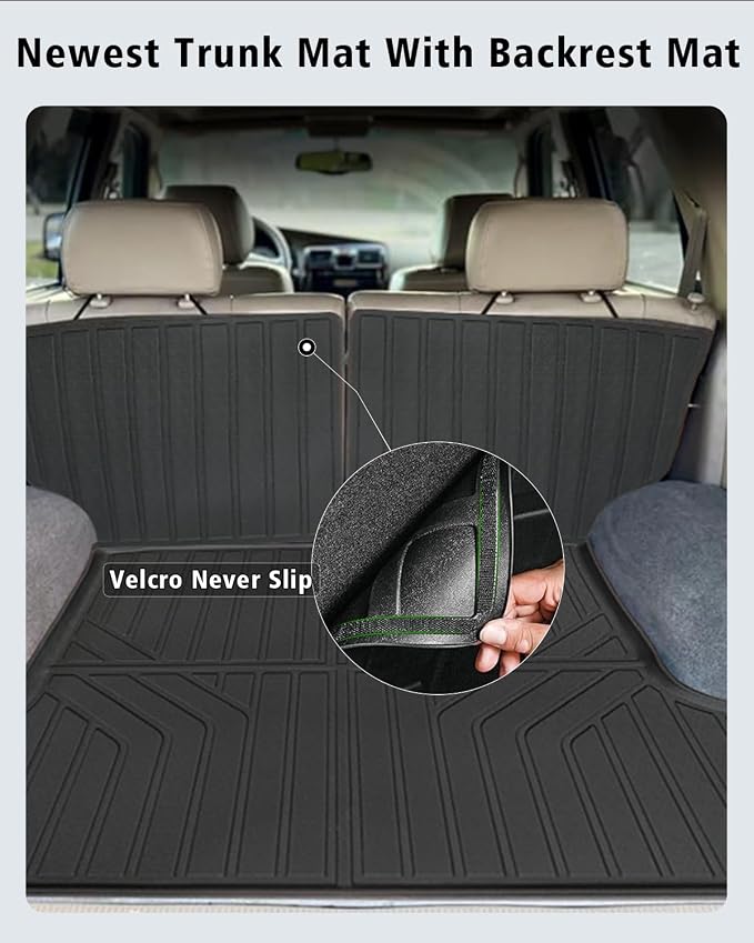 Floor Mats Custom for Toyota 4Runner 1996-2002 | All Weather TPE Rubber Floor Liners, Cargo Liner, Backrest Mat Full Set for 3rd Gen 4Runner Accessories, Black