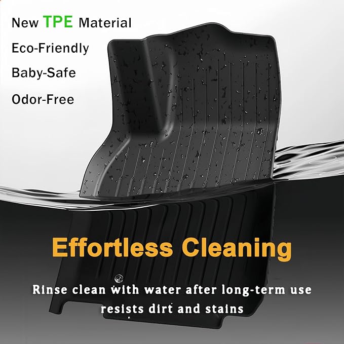 SUPER LINER Tesla New Model Y Juniper 2025 2026 Floor Mats & Accessories | 10PCS, Cargo Liners, Trunk Mats, Seat Back Protector, All Weather Customer Fit CabinProtect TPE,Not for Standard
