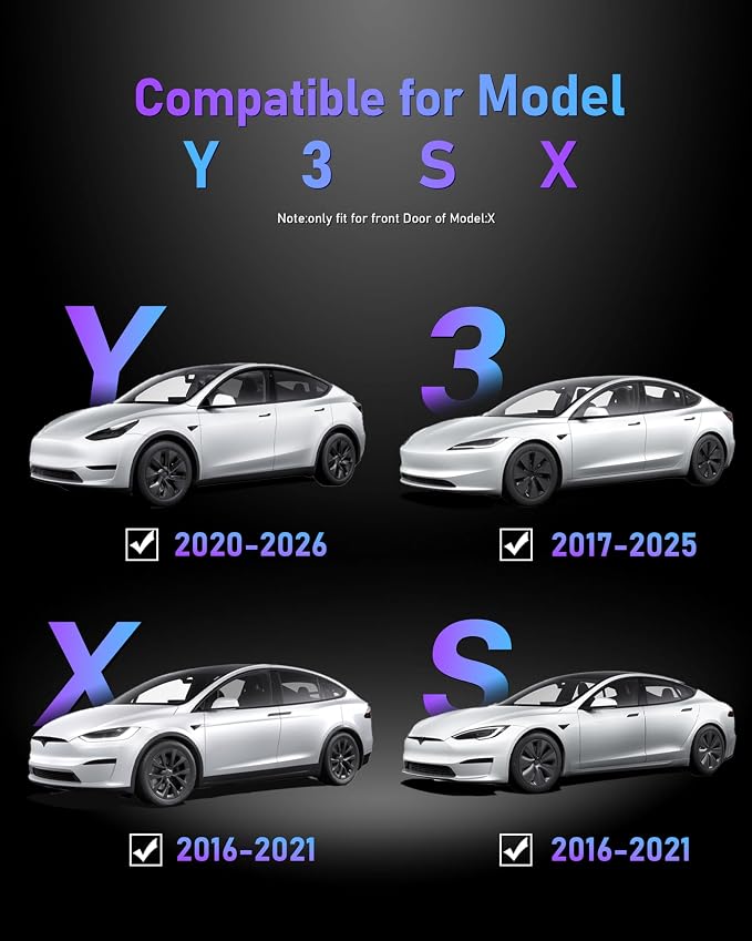 LOWEEY Car Door Lights Logo Projector Compatible with Accessories for Model Y 3 X S, No Fade 4K-HD Puddle Lights Car Welcome Light 3D Laser Ghost Shadow Light (Custom (White Logo))
