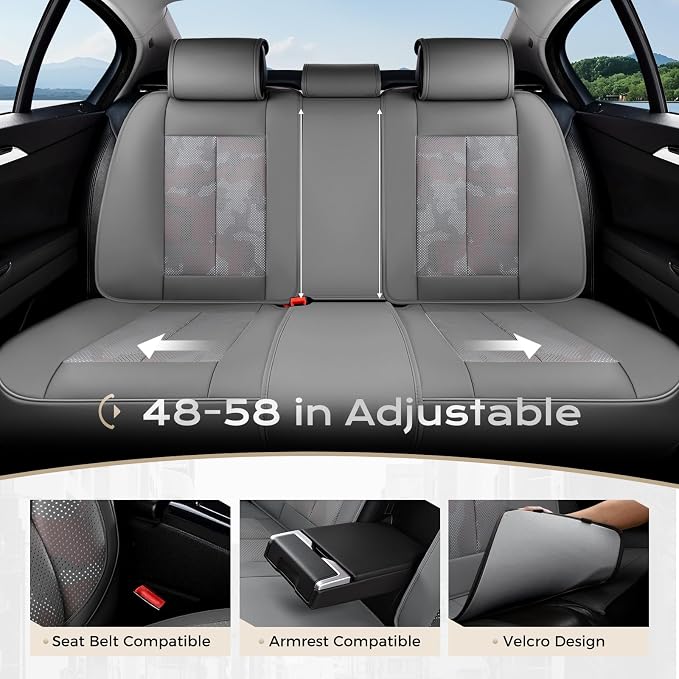 Coverado Car Seat Covers, Seat Covers for Cars, Waterproof Leather Auto Seat Protectors, Leather Car Seat Cushion, Car Interiors Accessories Universal Fit for Most Cars