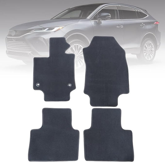 GXARTS Car Waterproof Floor Mats Carpet Full Set Compatible with Toyota Venza 2021 2022 2023 2024 | All-Weather Protect, with Non-Slip Backing | Black Automobile Floor Liner