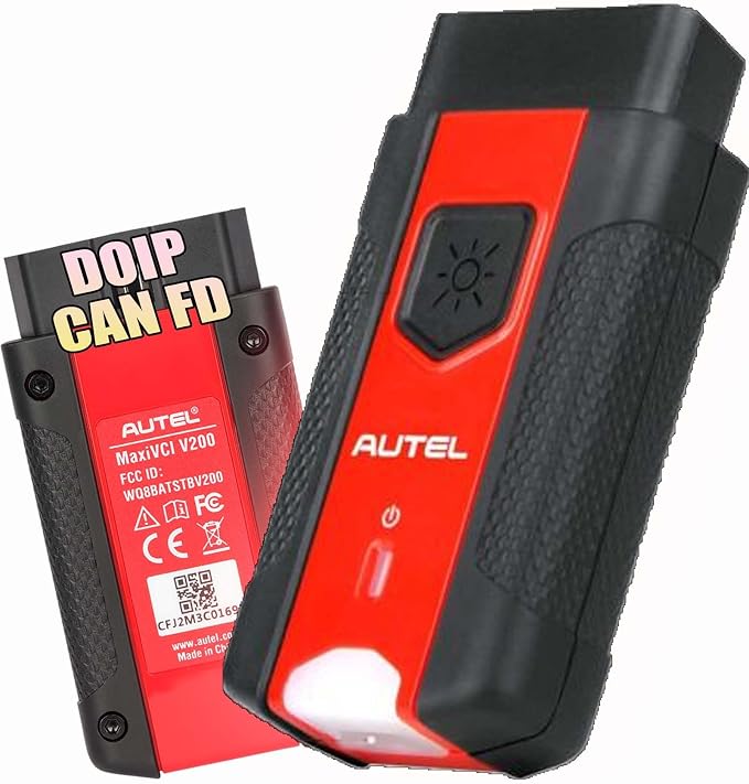 Autel MaxiVCI V200 Vehicle Communication Interface OBD2 Connector Bluetooth Adapter Work with MS906PRO MK906PRO TS ITS600 KM100 BT608 BT609 Wireless VCI200 Diagnostic DoIP CAN FD