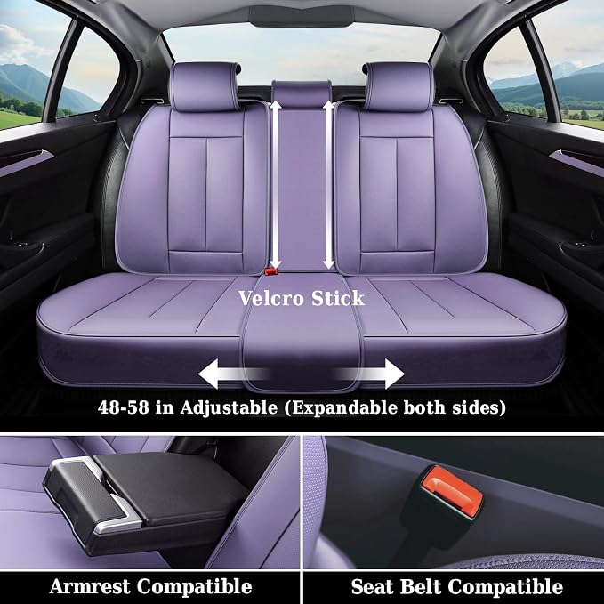 Coverado Car Seat Covers, Seat Covers for Cars, Waterproof Leather Auto Seat Protectors, Leather Car Seat Cushion, Car Interiors Accessories Universal Fit for Most Cars