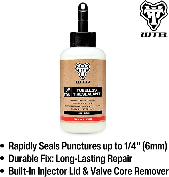 WTB Tubeless Bike Tire Sealant (4 oz to 1 Gallon) - Quick Seal for Punctures up to 6mm - All Conditions