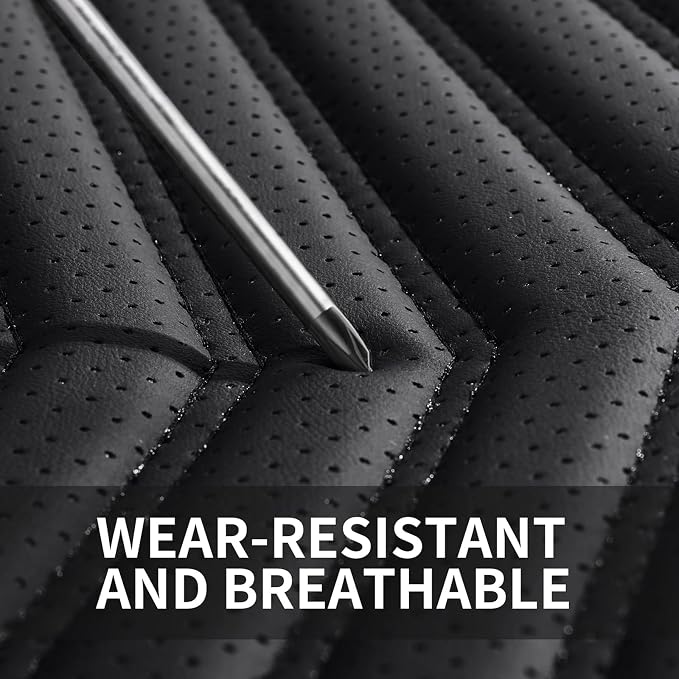 HChengkikz Front Car Seat Cover, Waterproof Faux Leather (Black) | Easy Maintenance, Airbag Compatible, Universal Fit For Most SUVs Trucks Pick-ups Sedans