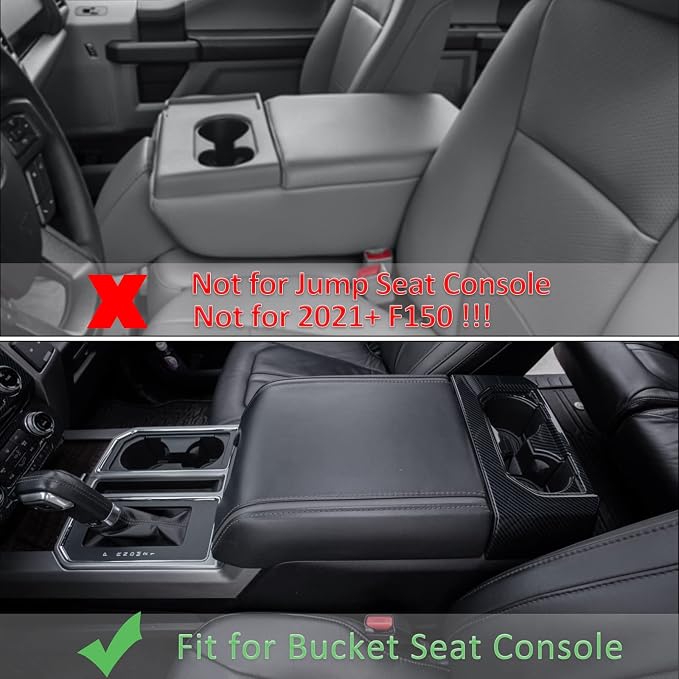 JDMCAR Center Console Cover for Ford F150 2015-2020 Neoprene Bucket Seat | for 2017-2022 F250 F350 F450 and 2018-2024 Expedition Accessories, Neoprene Armrest Cover Customized Arm Rest Cover