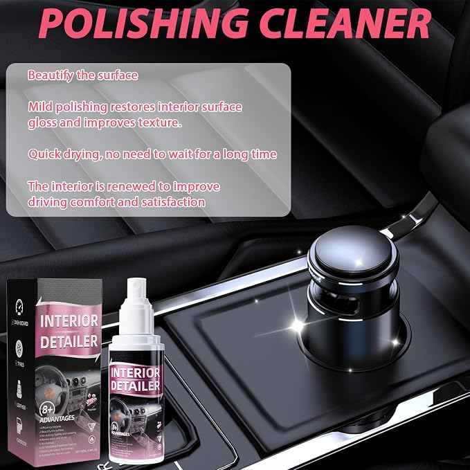 2pcs Car Interior Cleaner,Deep Cleaner Polishing, Large 15 Ounce Capacity Interior Detailer, Tire Cleaner, Suitable for Cleaning Rubber, Plastic, leather Surfaces Inside the Car