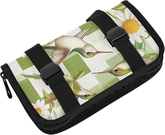 Car Visor Tissue Holder Mask Holder for Car, Car Tissue Box Sun Visor Napkin Holder Car Visor Accessories Adjustable Straps Reusable Durable Easy to Install Checkered Green and White Hummingb