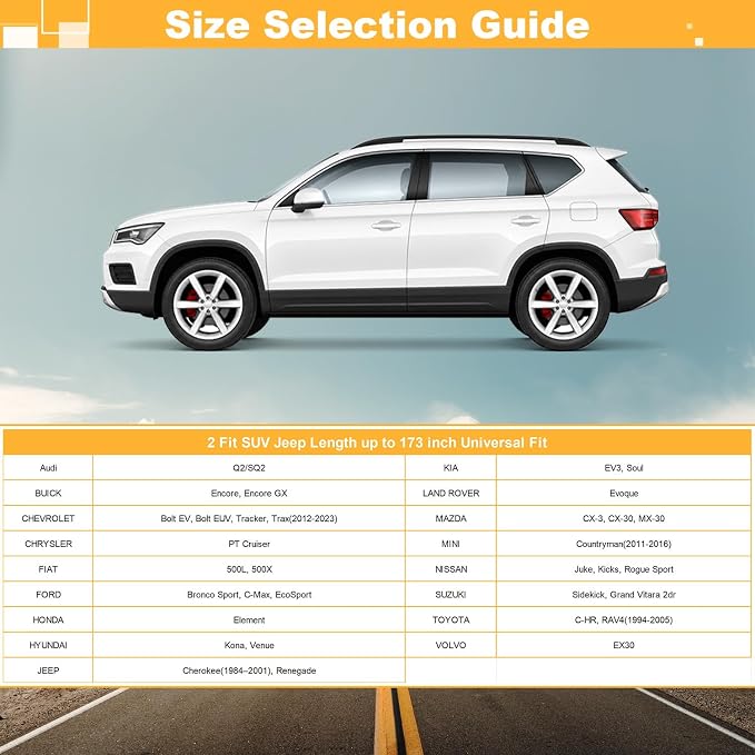 GUNHYI 16 Layers SUV Car Cover Waterproof All Weather Heavy Duty, Universal Fit Kia Soul, Buick Encore, Honda Element, Hyundai Kona/Venue, Nissan Juke/Kicks, Toyota CHR, Mazda CX-3/CX-30 etc.