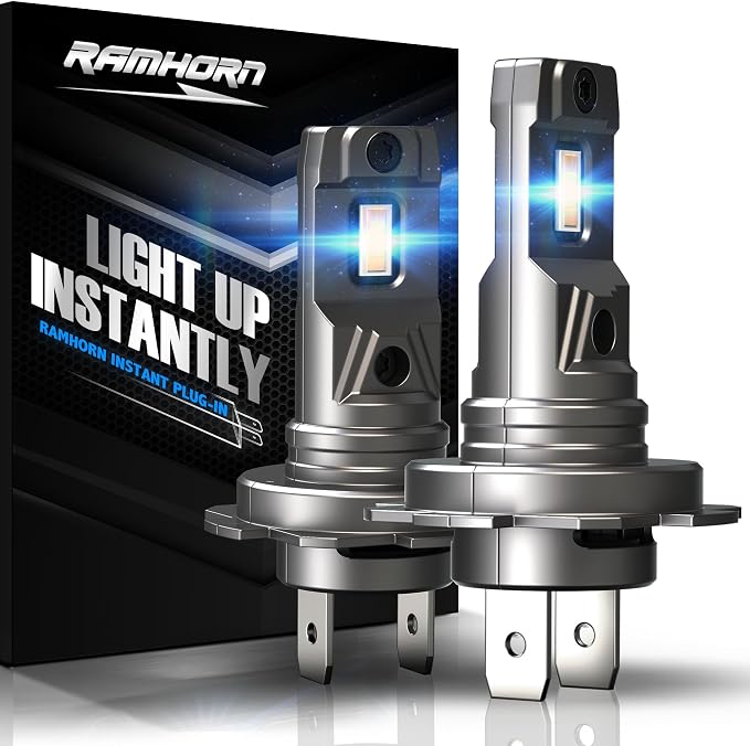 RAMHORN H7 Light Bulbs, 300% Brightness, No Adapter Required 1:1 Size, Plug-N-Play, Non-Polarity Fog Light, Pack of 2