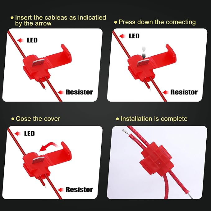 Twidec/8Pcs 50W 8Ohm LED Load Resistors For Fix LED Hyper Flash Turn Signal Light Bulb Fast Blink Error Code RX24-50W8-8X
