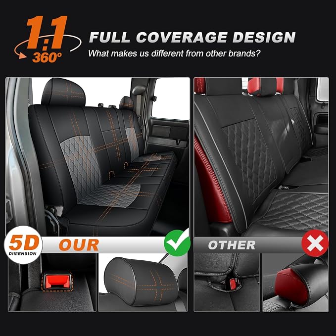 AOMSAZTO Car Seat Cover for Chevy Silverado/GMC Sierra 1500 (1999-2006) - Full Set Black Seat Covers (Black/Gray Diamond Grid)