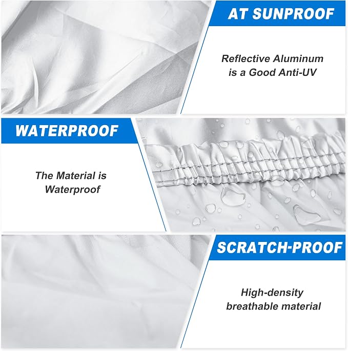 ACROPIX 2XXL Waterproof Car Cover for SUV Cars All-Weather Protection Against Rain, Sun, Snow Full Exterior Cover with Windproof Straps Universal Fit for SUVs