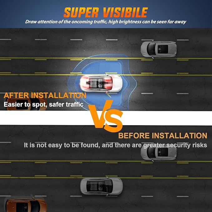 Nilight 40LED Red White Emergency Strobe Traffic Advisor Light Bar with Suction Cups Dash Safety Warning Hazard Flashing Lights Interior Front/Rear Windshield for Trucks Construction Vehicles