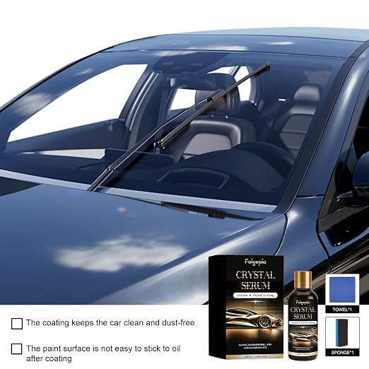Crystal Serum for Cars, 100ML Advanced Graphene Ceramic Coating for Cars, 9H+ Hardness Coating for Auto Paint Protection, Deep Gloss Hydrophobicty Anti Scratch (2PC)
