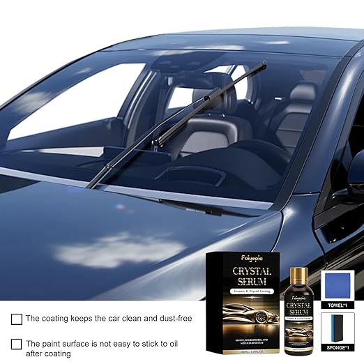 Crystal Serum for Cars, 100ML Advanced Graphene Ceramic Coating for Cars, 9H+ Hardness Coating for Auto Paint Protection, Deep Gloss Hydrophobicty Anti Scratch (1PC)