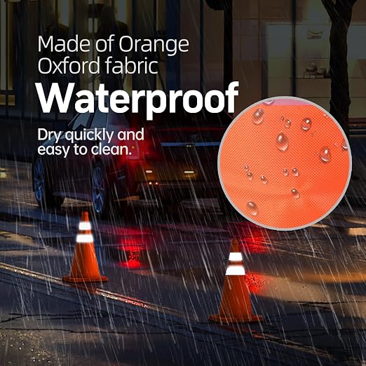 BATTIFE [4 Pack] 18 Inch Collapsible Traffic Safety Cones, Orange Cones, Multi Purpose Pop-up Cones with Reflective Collar, for Road Parking, Driving Practice
