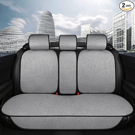 Auto Newer Luxury Breathable Rear Bench Car Seat Cover Fit Four Seasons, Back Seat Protector，Universal Rear of Car Seat Cushions,Universal Fit for 95% Cars,SUV,Pickup,Van（Rear Seat,Grey