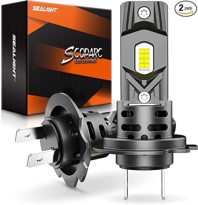 SEALIGHT H7 Fog Bulbs 100000LM S2 Series Wireless H7 Fog Lights, 6500K 1:1 Real Size Easy Installation, No Adapter Required, ATV Prioritized 10 Years Lifespan- Pack of 2