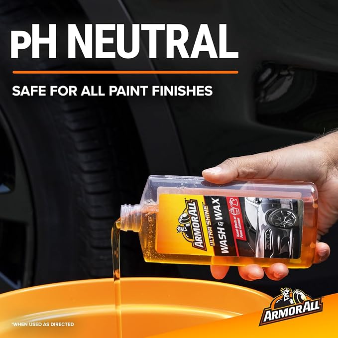 Armor All Ultra Shine Car Wash and Wax, Car Wax and Cleaner for Cars, Trucks and Motorcycles, 16 Fl Oz