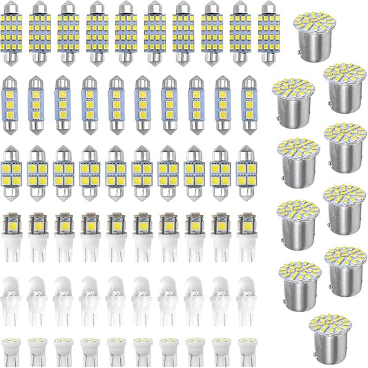 70 Pieces LED Car Interior Lights Bulb Kit - LED Dome Light 31 mm 36 mm 41 mm T10 Car Interiors Map Dome Trunk Cargo Door Courtesy License Plate Light - White